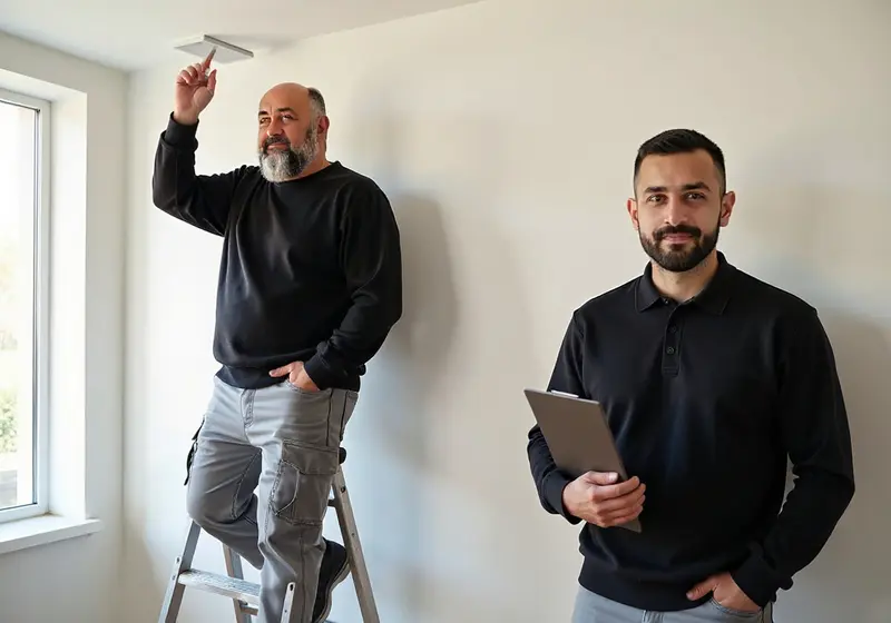 Trockenbauarbeiten während einer Modernisierung