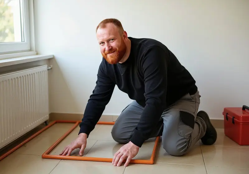 Fußbodenheizung im neuen Badezimmer