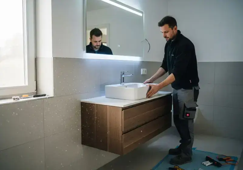 Moderner Waschtisch mit Badmöbeln