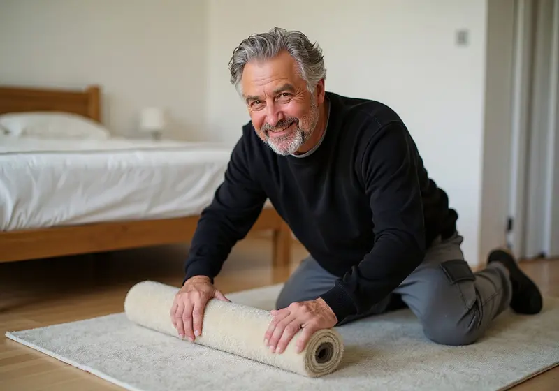 Verlegung von schalldämmendem Teppichboden