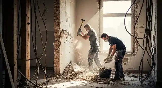 Entkernungsarbeiten in einer Münchner Wohnung