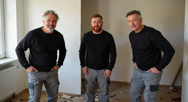 Rückbauteam bei Entkernungsarbeiten