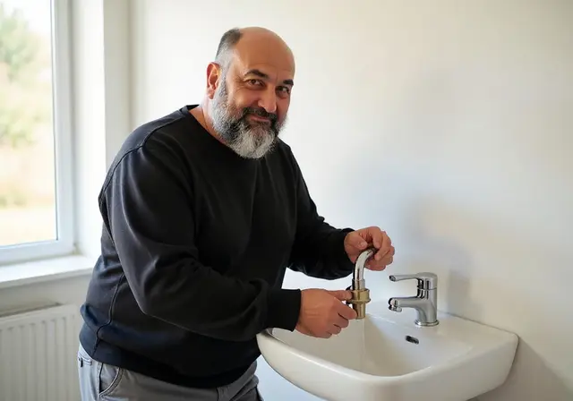 Sanitär-Kleinreparatur am Wasserhahn