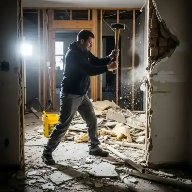 Entkernung einer Wohnung vor der Sanierung