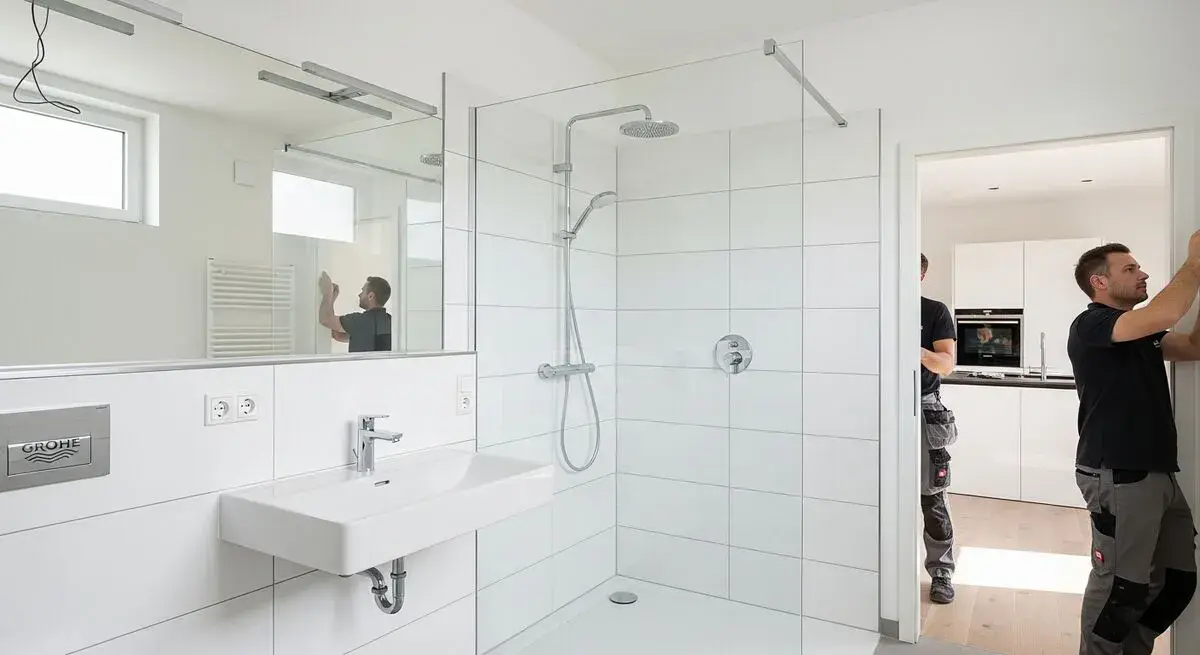 Moderne Badsanierung mit Markenarmaturen